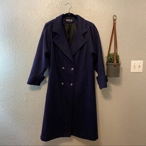 VINTAGE JOFELD BLUE LONG WOOL JACKET {X}